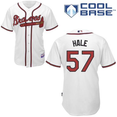David Hale #57 MLB Jersey-Atlanta Braves Men's Authentic Home White Cool Base Baseball Jersey